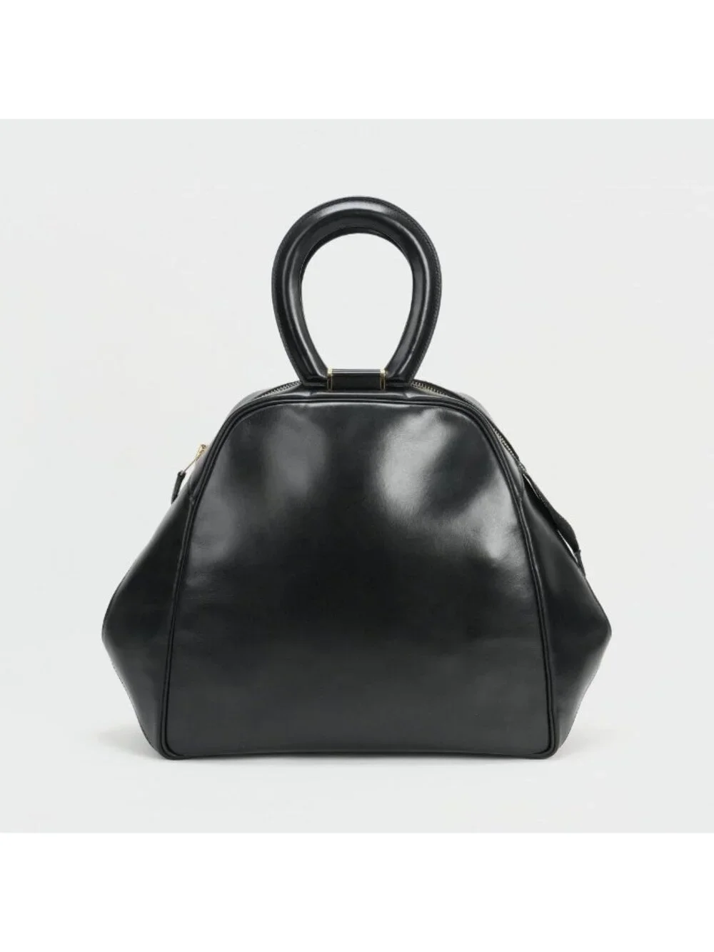Hermes Tote Box Calf Noir Black Gold Handbag Vintage Antique Out of Print Rare
